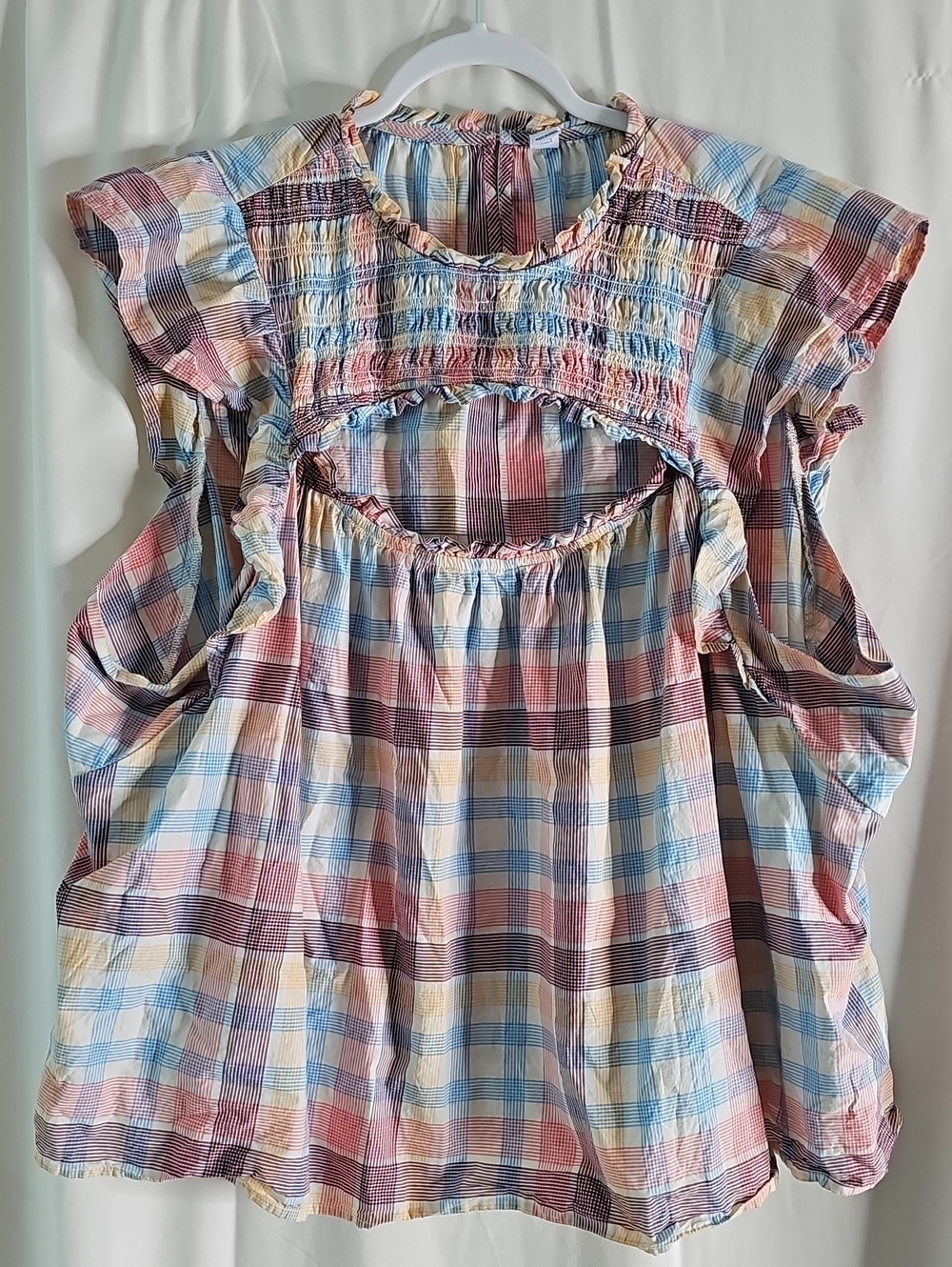 Old Navy Multicolor Plaid Red, Blue & Cream